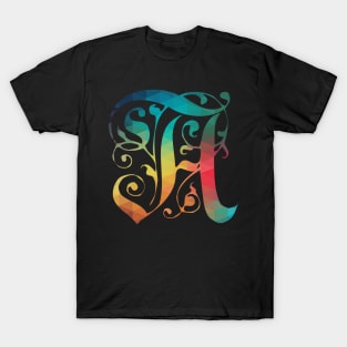 Rainbow old letter A decorative patterns T-Shirt